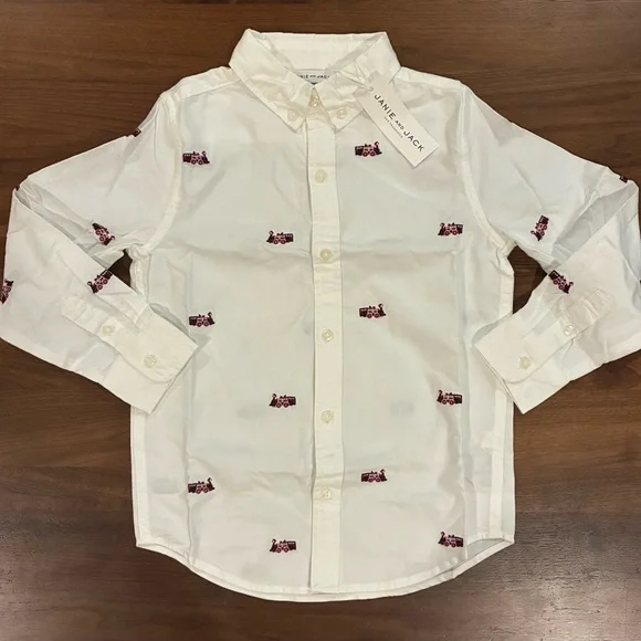 NWT- Train Oxford Shirt  by Janie and Jack - Picture 3 of 5
